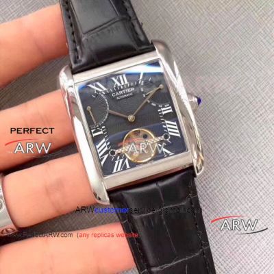 Perfect Replica Cartier Tank Tourbillon Watches 40mm